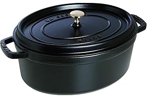 STAUB Cocotte en Fonte, Ovale, Ø 33 cm, 6,7 L, Noir Mat