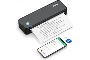 JADENS Bluetooth Thermal Printer, Support 210x297mm A4 Size, Portable Printer, Inkless Printer Compatible with iOS, Android, Mobile Printer for Home, Office, School