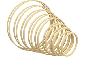 Worown 16 pezzi 8 misure (10, 12,5, 15, 18, 20, 23, 26 e 30 cm) Anelli per ghirlande di fiori in legno di bambù per realizzare decorazioni di ghirlande nuziali e da appendere alla parete