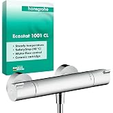 hansgrohe Ecostat 1001 CL Shower Thermostat, Shower Tap with Safety Button (SafetyStop) at 40&deg;C, Thermostat, Mixer for 1 Func