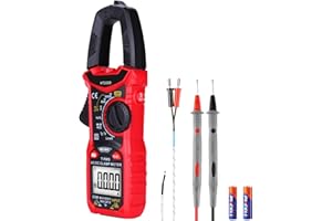 Lancoon Digitales Stromzangenmessgerät Multimeter TRMS 6000 Counts Spannungsprüfer AC Strom AC/DC Spannung NCV Kontinuität Kapazität Widerstand Frequenz Hz Temperaturprüfer