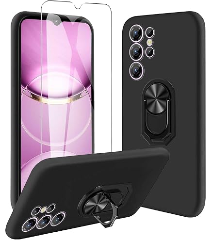 Schutzhülle Mit Schutzglas Für OUKITEL C1, Stoßfest, Schwarz, Aus Silikon & Gehärtetem Glas