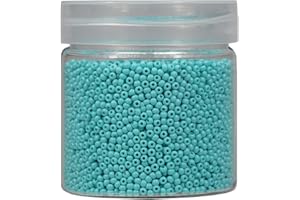 Bala&Fillic 2mm Runde Perlen zum Auffädeln 10000pcs/110 Gramm in Box,12/0 Türkis GlasPerlen kleine Rocailles Perlen für Machen Schmuck Ohrring Armbänder Halskette (Türkis)