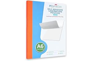 PCL Media ltd® A6 Self Seal Laminating Pouches, Cold Seal Laminating Pouches Finish Size A6 160 x 117mm (Pack of 5)