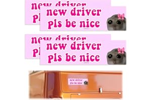 QEQSHQO Autocollant Humoristique pour Voiture, 4 pièces, Auto-Aufkleber Amusant, Autocollant pour Nouveau Conducteur, Étudiant, Vinyle Rose, Animal, Cartoon, Outdoor