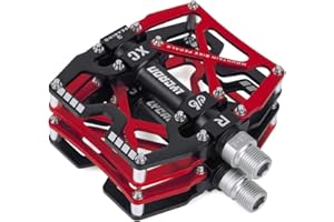 LYCAON Pedales para Bicicleta, Pedal de Bicicleta Antideslizante Aleación de Aluminio CNC, 3 Pedales de Rodamientos para BMX MTB 9/16 Pulgadas