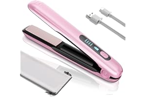 URTIOTY Upgrade 2 in 1 Cordless Hair Straighteners and Curler,Wireless Portable USB Rechargeable Straightener and Mini Flat Iron for Women for Travel