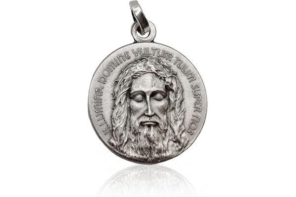 I G J 925 Sterling Silver Kristus Heliga Ansikte Medalj, Sterlingsilver, Ingen sten