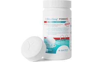 BAYROL e-Chlorilong POWER5 1 kg - Galets de Chlore Multifonction 200 g - Traitement 5 Fonctions en Un Seul Geste - pour Tous Types de filtres - Formule Silk Effect