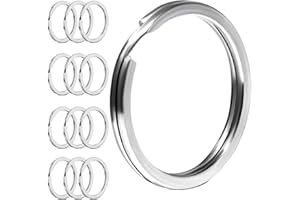 AIOUNIYA 20 Stück 304 Schlüsselringe Edelstahl, Ф25mm Schlüsselring, Flache Schlüsselanhänger, Geeignet für alle Arten von Schlüsseln, DIY, Kunsthandwerk (Edelstahl Primärfarbe)