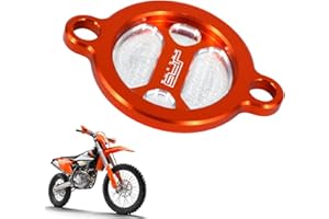 USTPO Motorrad-Ölfilterkappenabdeckung aus CNC-Billet-Aluminium für SX-F XC-F XCF-W XC-W EXC SMR Freeride 250 350 400 450 500 505 530, Orange, Orange