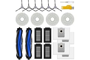 Laimaiou Ricambi per ECOVACS DEEBOT T50 Pro Omni / T50 Omni / T50 PRO OMNI Gen2 / T50 OMNI Gen2 Robot aspirapolvere 2 spazzole principali, 4 filtri, 6 spazzole laterali, 4 panni, 4 sacchetti