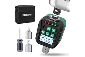 KOEORWS 1/2-Inch Digital Torque Adapter, 7.38-147.5 Ft.lb/10-200 N.m, Electronic Torque Wrench Converter with ±2% Accuracy, Preset Function, Data Storage, 3/8” & 1/4” Adapter for Bike, Moto, Car