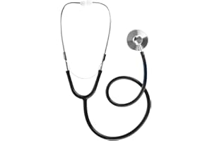 Theracaso PREMIUM Flachkopf Stethoskop| Medizinprodukt Klasse I | starke Akustik | Selbstkontrolle, Herz & Lunge abhören | Arzt & Pflege oder Medizinstudenten | Baby-Herztöne hörbar | schwarz