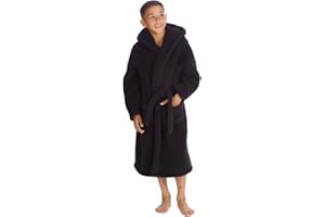 Slumber Hut® BORG Snuggle Fleece Dressing Gown Hooded Luxury Robe - Childrens Sizes Child UK Years