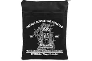 BAUNA 221B 221B - Copertina per libro per fan della letteratura di Sherlock, con cerniera, per amanti della letteratura, idea regalo per amanti della letteratura (221B BM)