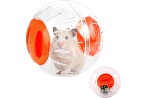 Wuzdy Hamster Run Ball, Hamsterball, Hamsterrad Übungsball, Hamster Laufball, Hamsterball Spielzeug, Spielzeug Hamster Running Ball, für Hamster-Kleintiere & Mäuse, Kunststoff（12cm, Orange）