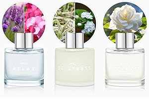 DIUFJAG Set of 3 Fragrance Reed Diffusers,50ml Lavender Jasmine Gardenia Aromatherapy Diffuser Set with 12 Black Fiber Sticks,Air Freshener for Bedroom Bathroom Office