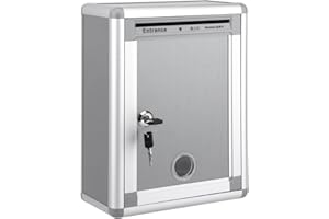 KISBEIBI Cassetta delle lettere (21 x 12 x 28,5 cm) cassetta della posta in acciaio da parete lunghezza 150 mm cassetta postale con serratura esterna