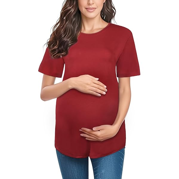 Lot De 3 T-shirts D'Allaitement Court Femme - Design Superposé Pour Allaiter Discrètement, Tissu Doux Viscose/Élasthanne