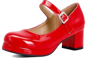 DIUNIARZA Women Block Heel Mary Jane Shoes Round Toe Fashion Court Shoes Buckle Mid Heel Dress Shoes with Platform Criss Cross Strap Bows, Size 1.5-10.5