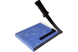 Kosh Paper Cutter Guillotine, 12 Inch A4 Paper Cutting Board, 12 Sheets Capacity, Heavy Duty Metal Base, Dual Paper Guide Bars, Professional Paper Cutter and Trimmer for Home, Office (Blue)