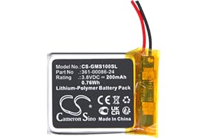 TCTK TECHTEK Batterie 200mAh Compatible avec [Garmin] Instinct Solar GPS remplace 361-00086-24 FBA