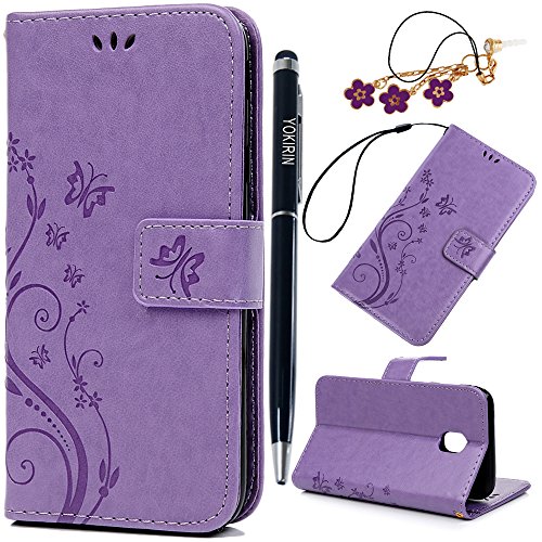YOKIRIN J3 2017 Lederhülle Wallet Case für Samsung Galaxy J3 2017 PU Leder Handyhülle Flipcase Ständer Schutz Case Bookstyle Schutzhülle Tasche Magnetverschluß Karteneinschub Schmetterling Hell Lila YOKIRIN J3 2017 Lederhülle Wallet Case für Samsung Galaxy J3 2017 PU Leder Handyhülle Flipcase Ständer Schutz Case Bookstyle Schutzhülle Tasche Magnetverschluß Karteneinschub Schmetterling Hell Lila