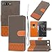 Price comparison product image GHC Cases & Covers, for Sony Xperia XZ1 Compact, Mixed Color Stitching Leather Stand Pouch Case with Card Slots ( Color : Brown )