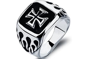 JUDE Stainless Steel Crusade Cross Biker Ring