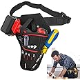 Upgraded Heavy-Duty Drill Holster Tool Belts Electrician Holder Belt Waist Bags Hanging Tools Pouch Multi-Pockets Organiser Waist with Adjustable Belt for Wrench Hammer Screwdriver T Handle Drills