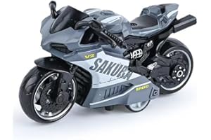 JhavexToy Jouet Moto Alliage Moto Simulation Pull-Back Motos Enfants Motos Convient Aux Enfants De Plus De 3 Ans Jouet Éducatif Cadeau d'anniversaire Ornement Décoration - Gris