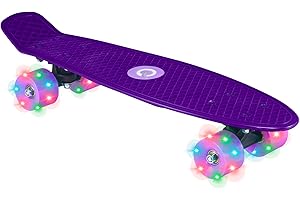 EVO 22' Light Up Penny Board | Skateboard For Beginners Or Pro's | Light Up Wheel Skateboard For Kids & Teenagers | Mini Cruiser Complete Board | Suitable For All Aged 3+