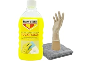 PACKPIONEER Bartoline Sugar Soap for Cleaning - 500ml Concentrated Sugar Soap for Walls | Kitchen Degreaser Spray | Wall Cleaner for Painted Walls | Grease Remover | Includes Microfibre Cloth & Gloves