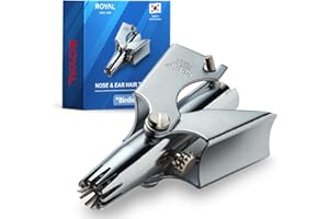ROYAL Trymer do włosów nosa i uszu dla mężczyzn, ręczny, bez baterii, wodoodporny, ze stali nierdzewnej, bezbolesny z dwunastoma dwustronnymi ostrzami, opatentowany mechanizm (chrom)