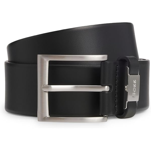 Boss Rummi Italian Leather Belt with Antique Effect Hardware