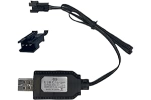 BAIWEIDUN 7.4V USB Cable Cargador con SM-3PIN Plug Compatible RC Coche/RC Avión/RC Tanque/RC Barco/Drone/Otros Juguetes de Control Remoto para 7.4V Lipo Batería Cargador (1)