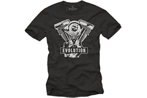 MAKAYA Ropa Moto Hombre - Evolution - Camiseta Motera T-Shirt Evolucion