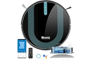 proscenic 850T Robot Odkurzacz i Mopy, Robot Odkurzacz 3000Pa, Nowa wersja, Potężny dla Zwierząt, Inteligentna nawigacja, Mieszany Zbiornik 2 w 1, sterowanie przez Siri, App, Alexa i Google Home