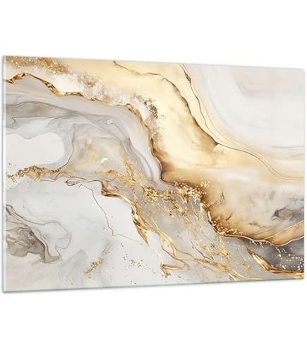 Photos Sur Toile Marbrée Blanche Et Dorée Pour Bureau, Salon, Chambre à Coucher, Décoration Murale D'intérieur - 70 X 140 Cm Avec Cadre Noir
