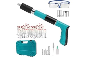 KAMANAN Pistolet à Clous Manuel en Acier, Cloueur Beton avec 100 Clous Ronds Pistolet à Ongles Portable pour la fixation de Tuyaux et Fixation Murale au Plafon