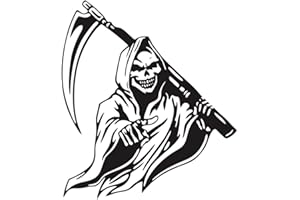 KEENSO Karoseria Grim Reaper Naklejka, Grim Reaper Scythe Naklejka Samochodowa Uniwersalna Samoprzylepna Naklejka Samochodowa Dekoracyjna Naklejka Samochodowa (Czarny)