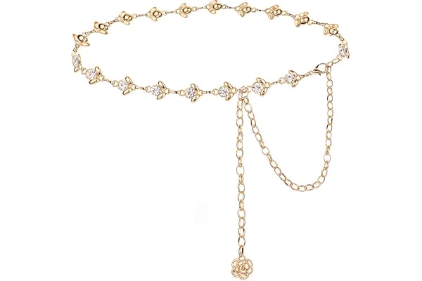 Suyi Ceintures en Chaîne pour Femmes Chaîne De Taille en Strass pour Robe