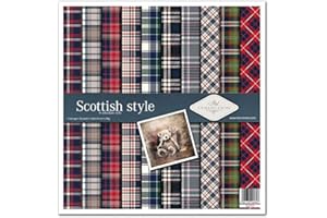 ITD Collection - Emballage Scrapbooking 12 x 12 pouces, Papier Scrapbooking, Découpage, Décoration, Papier Décor, Papier Carton - 310 x 320 mm (Style écossais) (SLS-017)