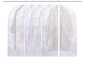 FYY Custodia Porta Abiti,Fodera per vestiti,Copriabiti Antipolvere Trasparenti, PEVA Lavabile Buste per Abiti,Copertura Vestiti con Cerniera,Custodie Copri Abiti per Smoking,Giacca,Camicie,Gonne,L