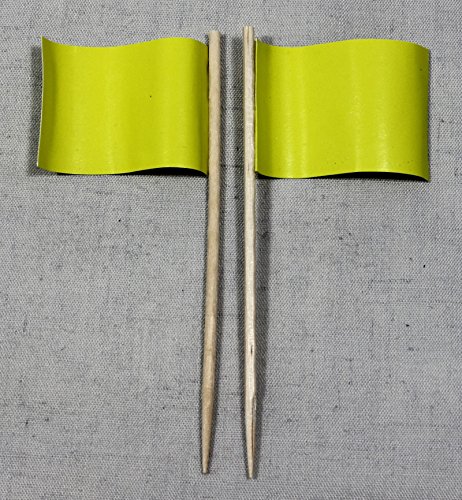 Party-Picker Flagge Uni Gelb Papierfähnchen in Profiqualität 50 Stück Beutel zum selber beschriften