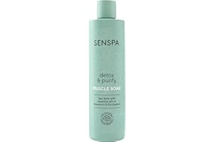 SenSpa Detox & Purify Muscle Soak – Dead Sea Salt Soak – Post Workout Recovery – Essential Oil Blend – Tension Easing/Vegan Muscle Relief for Bath – Natural Formula – 300ml
