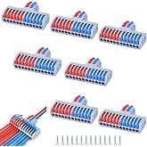 7 Pieces Quick Connect Terminals Plug In Terminals | 2 in 12 Out Quick Terminal Block, Electrical Connector for In-Line Circu