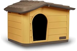 SAFETY PET VILLA PRINCESS, Cuccia Smontabile Per Cani Gatti, Cuccia in Materiali Riciclati, Tetto Asportabile, Dimensioni 60x41x51h HONEY