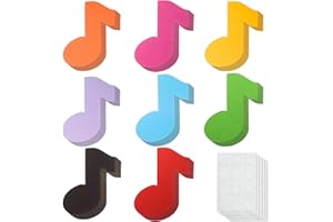 MIXTEACH 72 Pcs Music Note Cutouts Paper Assorted Color Music Notes with Glue Dots Musical Notes Shape Cut Out for Music Concert Theme Party Birthday Baby Shower School Bulletin Board Craft Home Wall Decor